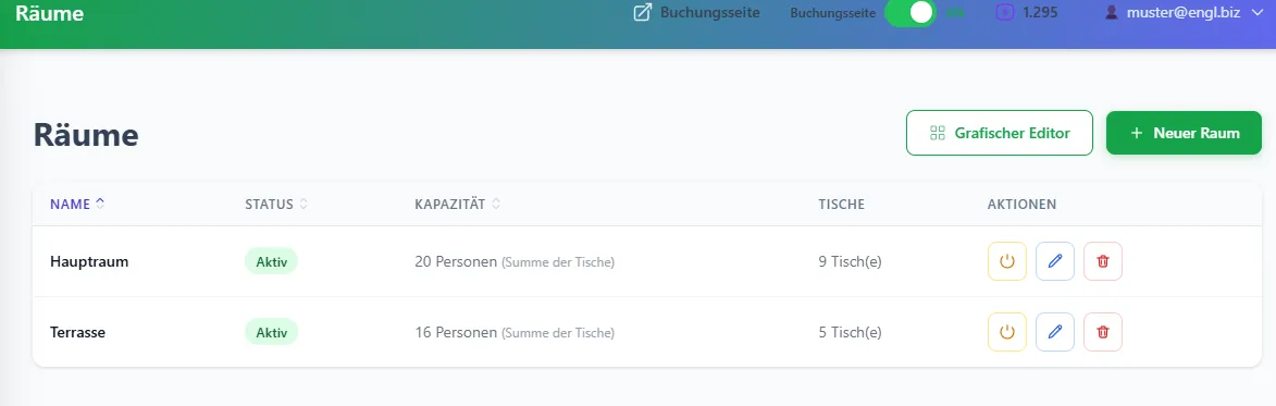 Screenshot der Reservierungsplattform 4