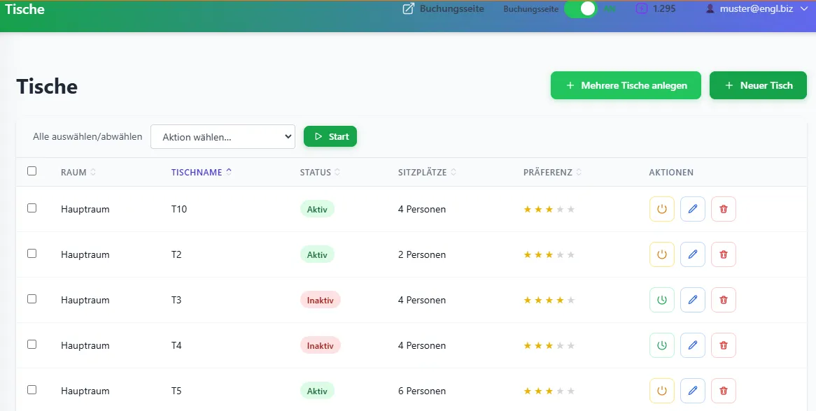 Screenshot der Reservierungsplattform 5