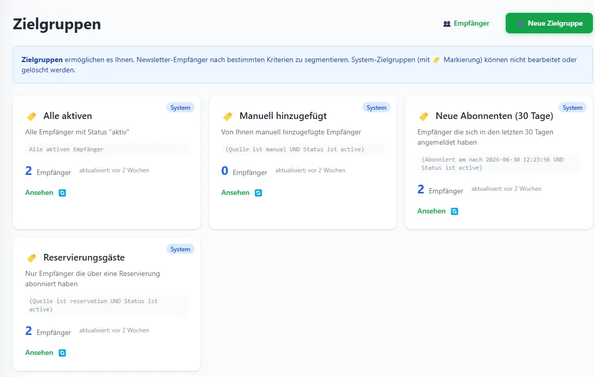 Screenshot der Reservierungsplattform 13